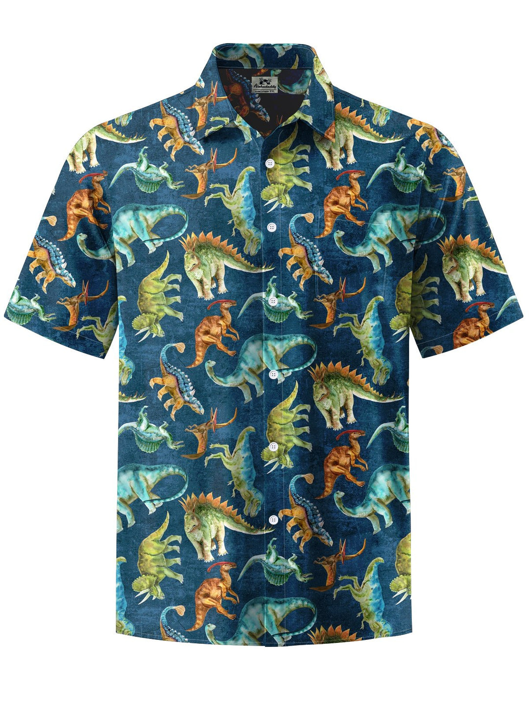 Alohadaddy® Vintage Dinosaur Art Print Chest Pocket Men&