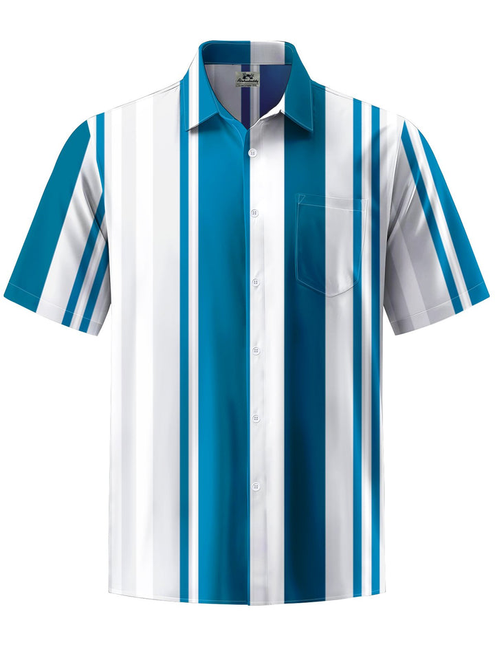 Alohadaddy® Casual Stripe Print Art Pocket Stretch Men&