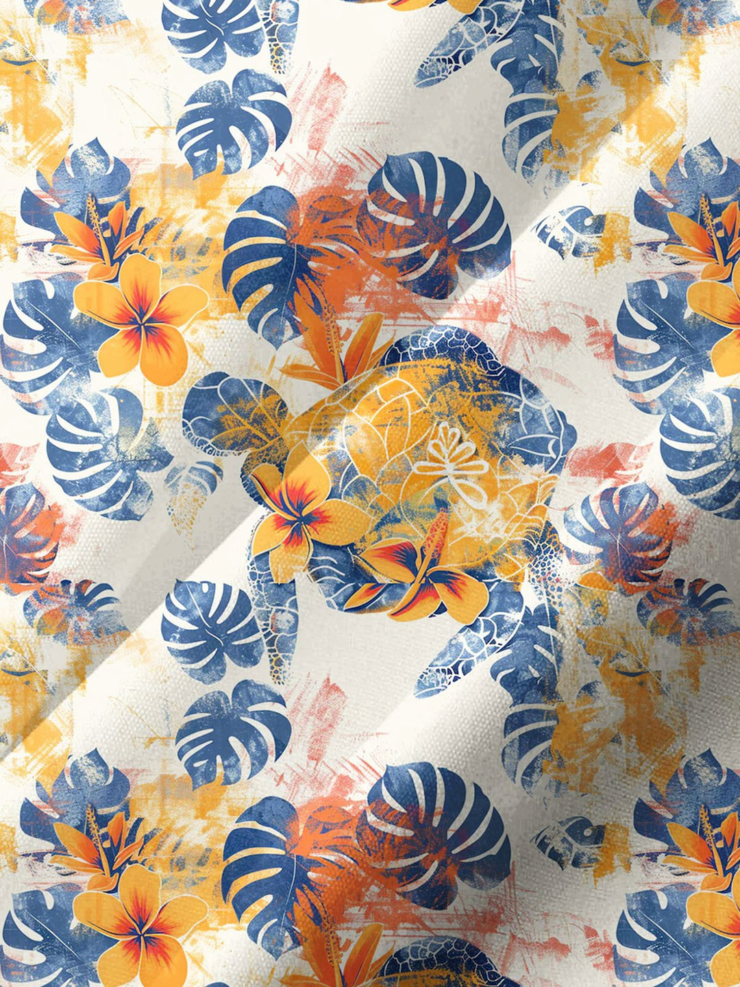 Alohadaddy® Casual Palm Leaf Art Print Pocket Stretch Men&