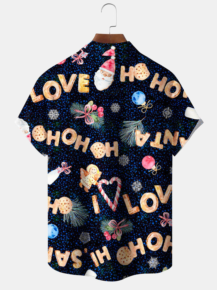 Alohadaddy® Christmas Cookie Print Pocket Elastic Button Men&