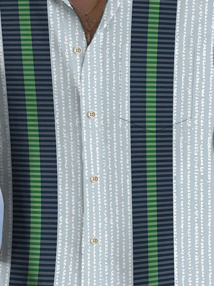 Alohadaddy® Vintage Striped Contrast Print Pocket Stretch Men&