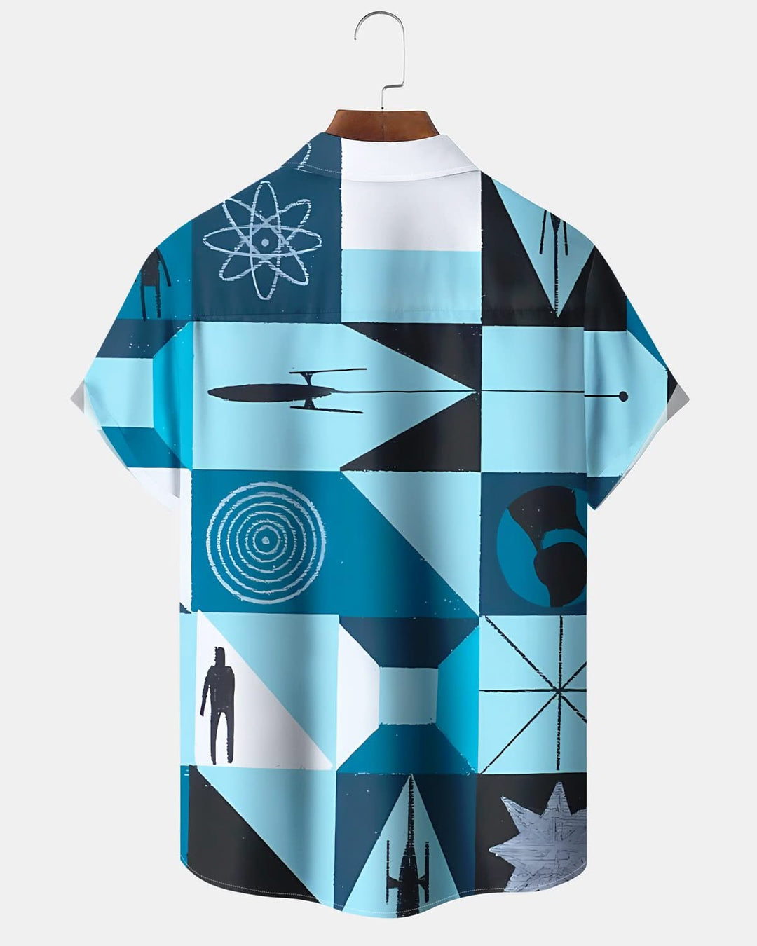 Alohadaddy® Vintage Geometric Art Print Pocket Elastic Button Men&