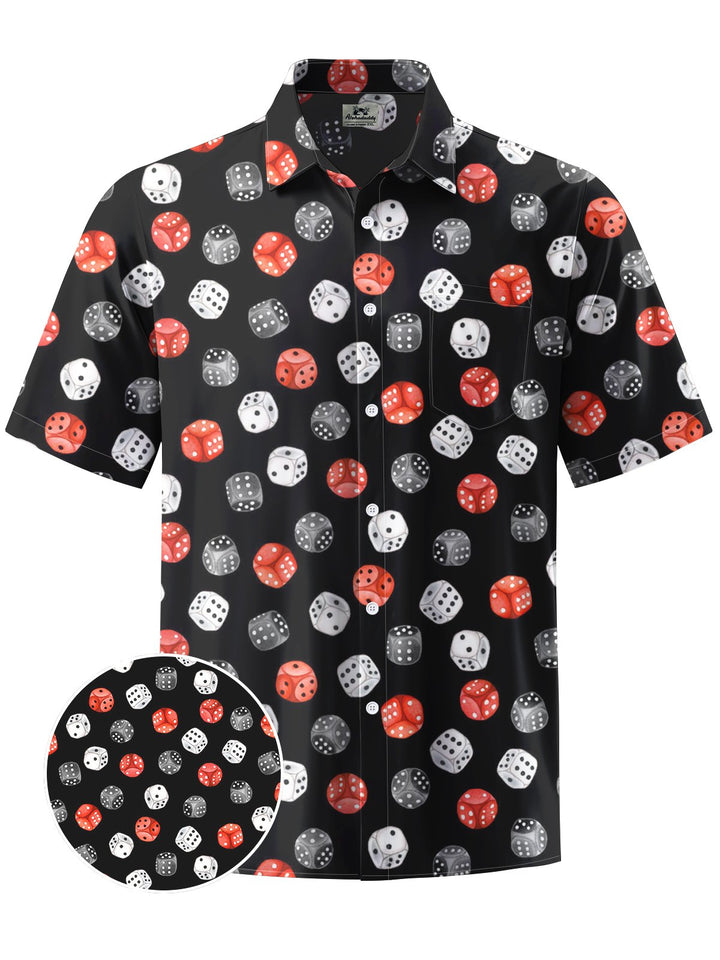 Alohadaddy® Casual Sieve Geometric Art Print Chest Pocket Men&