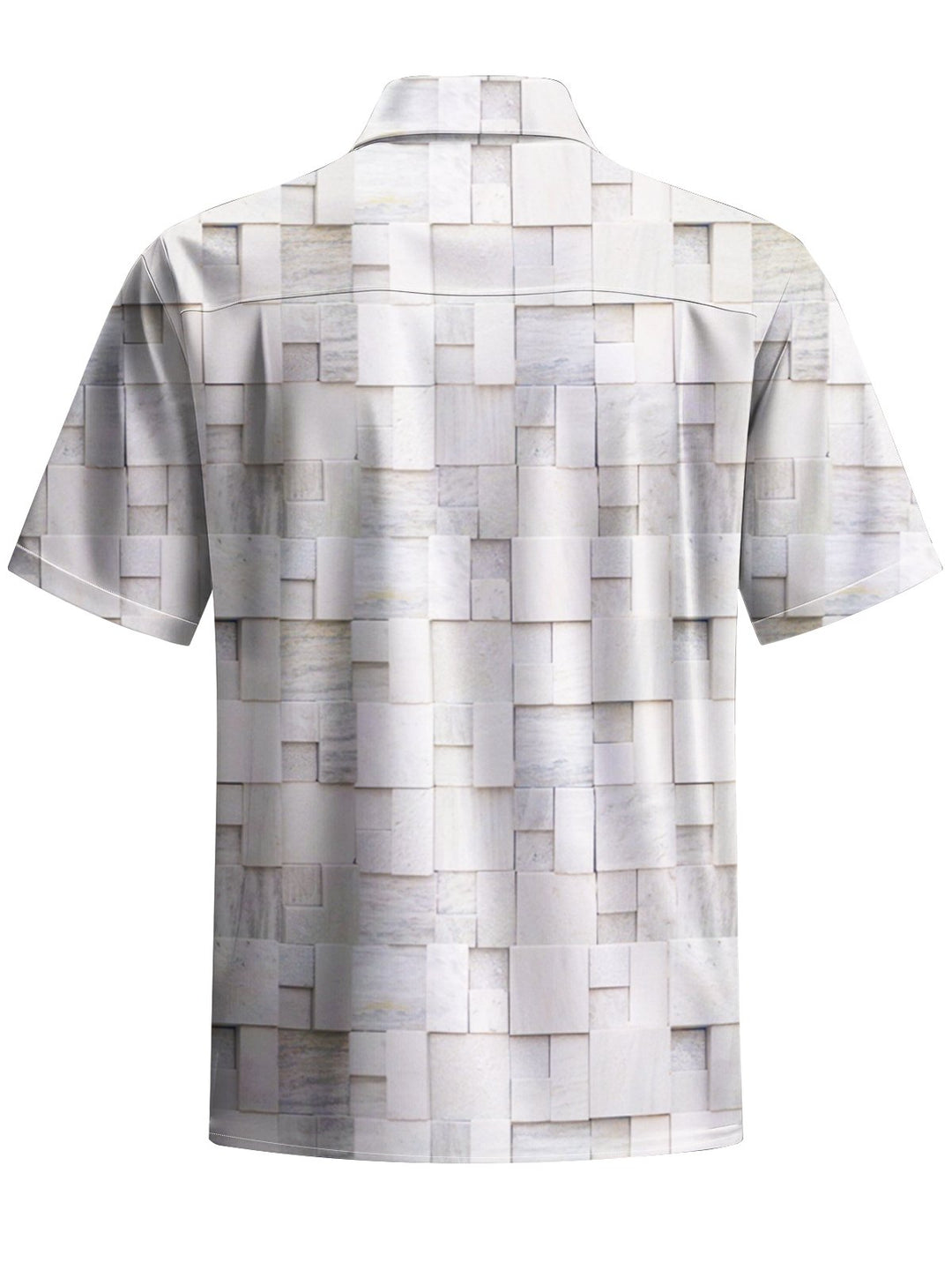 Alohadaddy® Casual Geometric Stone Art Print Chest Pocket Men&