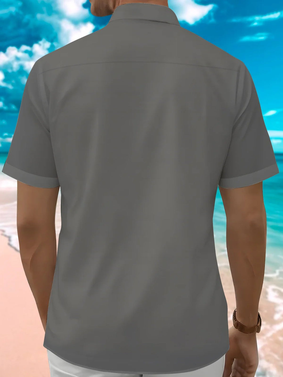 Alohadaddy® Casual Stripes Print Art Chest Pocket Men&
