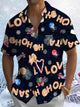 Alohadaddy® Christmas Cookie Print Pocket Elastic Button Men's Short Sleeve Shirt Big & Tall