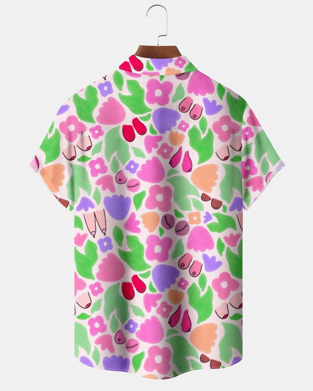 Alohadaddy® Hawaiian Cartoon Floral Fun Donkey Print Art Button Cardigan with Pockets Men&