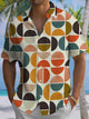 Alohadaddy® Vintage Geometric Print Chest Pocket Men's Short Sleeve Shirt Big & Tall