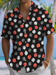Alohadaddy® Casual Sieve Geometric Art Print Chest Pocket Men's Short Sleeve Shirt Big & Tall