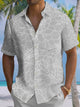 Alohadaddy® Vintage Floral Art Print Chest Pocket Men's Short Sleeve Shirt Big & Tall
