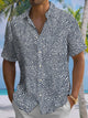 Alohadaddy® Men's Casual Vintage Leaf Print Chest Pocket Short Sleeve Shirt Big & Tall