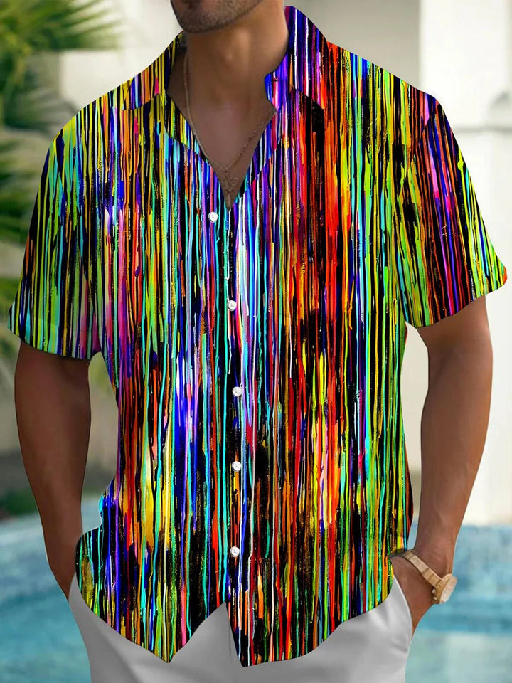 Alohadaddy® Casual Stripe Art Print Men&