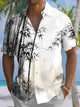 Alohadaddy® Casual Bamboo Print Pocket Men's Stretch Short Sleeve Shirt Big & Tall