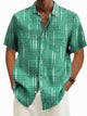 Camisa de manga corta con bolsillos y botones para hombre con estampado geométrico retro Alohadaddy