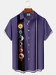 Alohadaddy® Hawaiian Stripes Planet Art Print Pockets Moisture Wicking Oversized Stretch Shirt