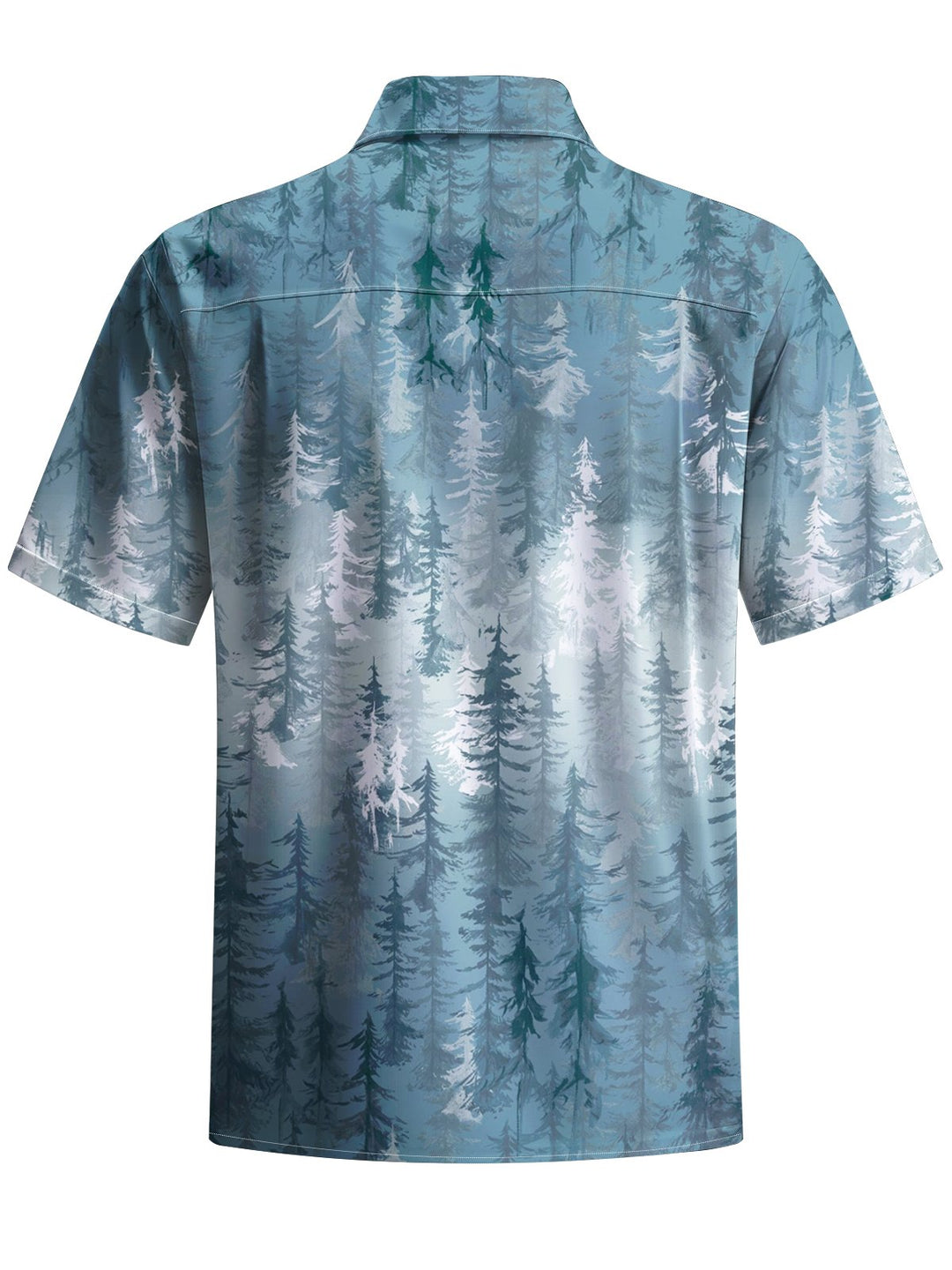 Alohadaddy® Casual Forest Art Print Chest Pocket Mens Short Sleeve Shirt Big &amp; Tall