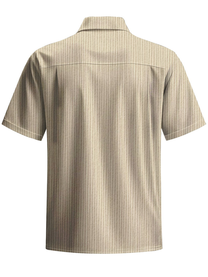Alohadaddy® Casual Stripe Art Print Chest Pocket Mens Short Sleeve Shirt Big &amp; Tall