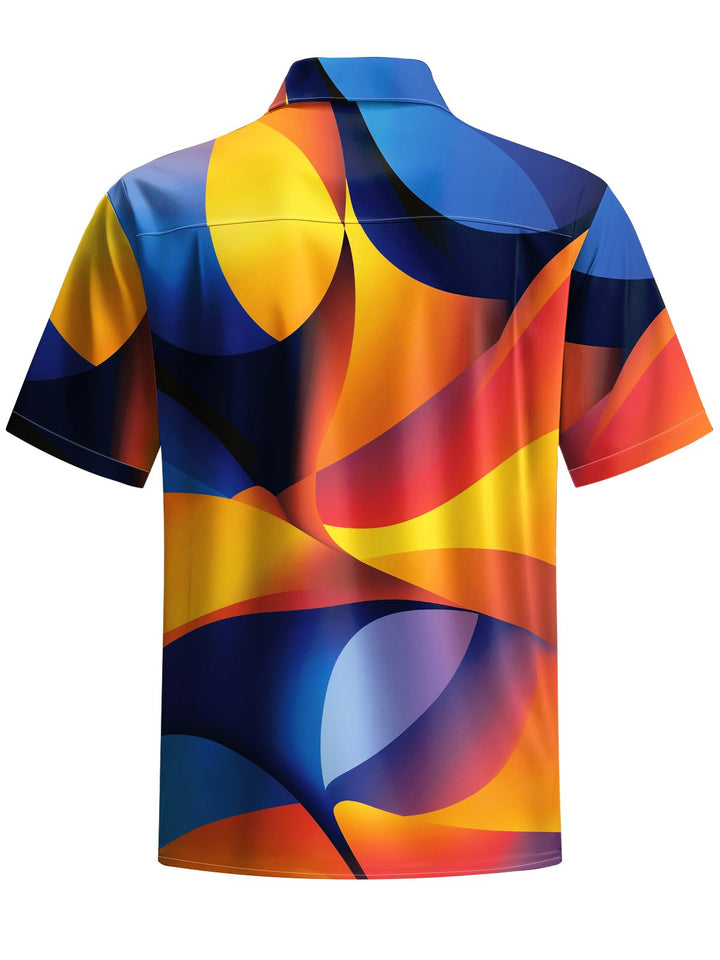 Alohadaddy® Vintage Abstract Art Print Chest Pocket Men&