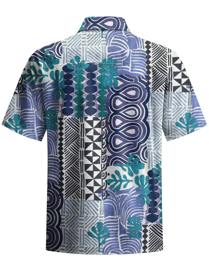 Alohadaddy® Vintage Geometric Art Print Moisture Wicking Men&