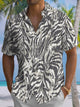 Alohadaddy® Casual Abstract Art Print Moisture-Wicking Chest Pocket Men's Short Sleeve Shirt Big & Tall