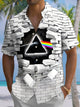 Alohadaddy® Casual Geometric Art Print Moisture-Wicking Chest Pocket Men's Short Sleeve Shirt Big & Tall