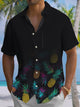 Alohadaddy® Casual Pineapple Ombre Art Print Chest Pocket Men's Stretch Short Sleeve Shirt Big & Tall