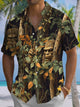 Alohadaddy® Vintage Bigfoot Art Print Chest Pocket Men's Stretch Short Sleeve Shirt Big & Tall