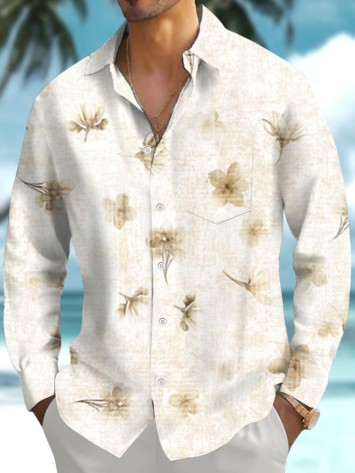 Alohadaddy® Casual Floral Art Print Pocket Stretch Men&