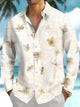 Alohadaddy® Casual Floral Art Print Pocket Stretch Men's Long Sleeve Shirt Big & Tall