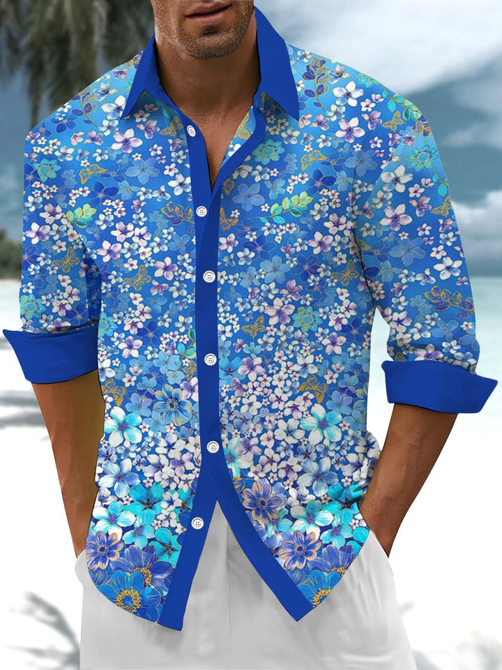 Alohadaddy® Hawaiian Floral Contrast Art Print Pocket Stretch Men&