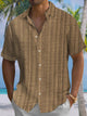 Alohadaddy® Vintage Stripe Print Men's Button Pocket Short Sleeve Shirt Big & Tall