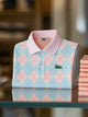 Alohadaddy® Business Plaid Geometric Print Art Elastic Button Men's Short Sleeve Polo Big & Tall