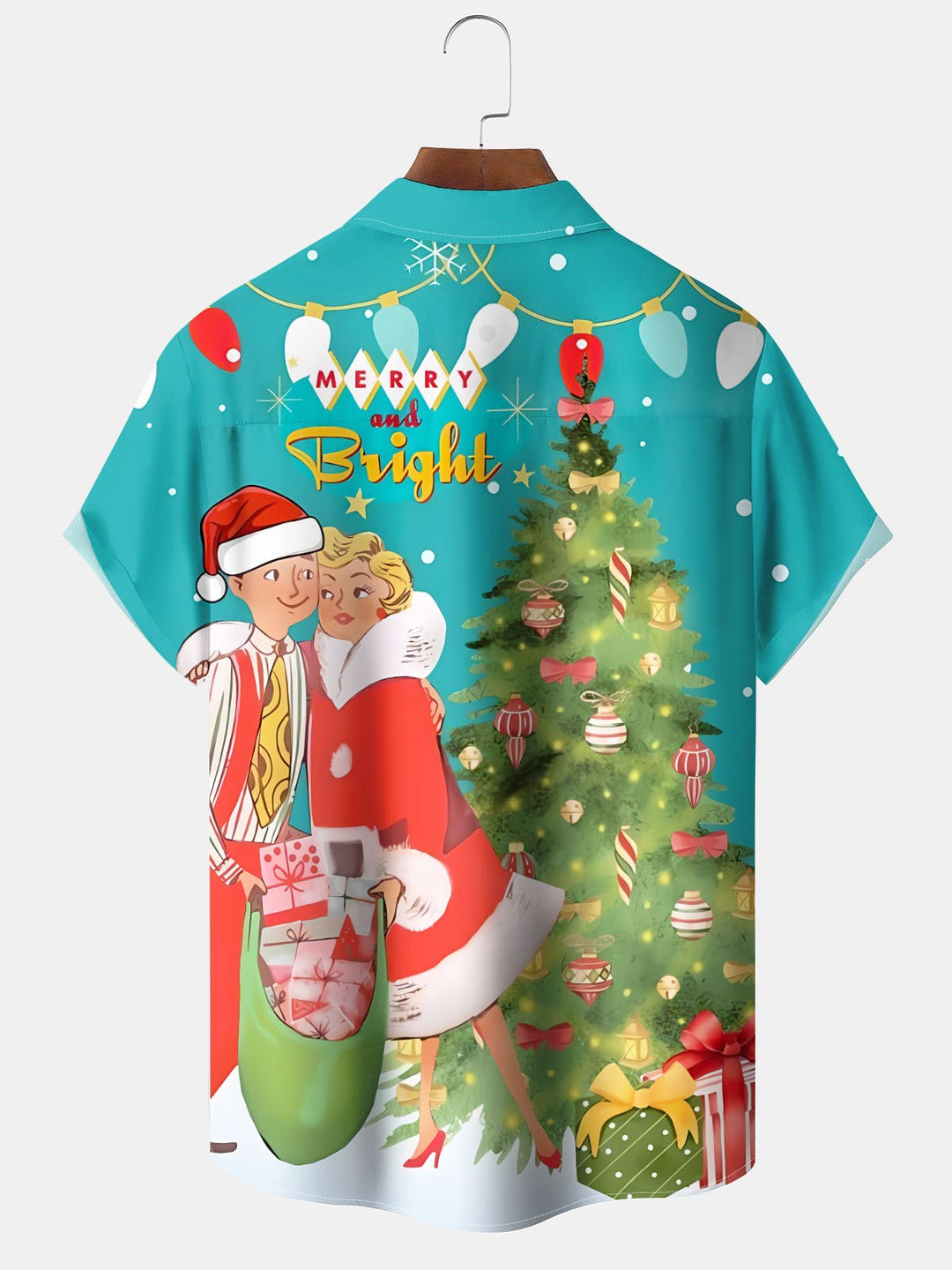 Alohadaddy® Christmas Retro Cartoon Christmas Tree Print Pocket Stretch Men&