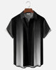 Alohadaddy® Casual Striped Gradient Print Art Pocket Stretch Men's Short-Sleeve Shirt Big & Tall