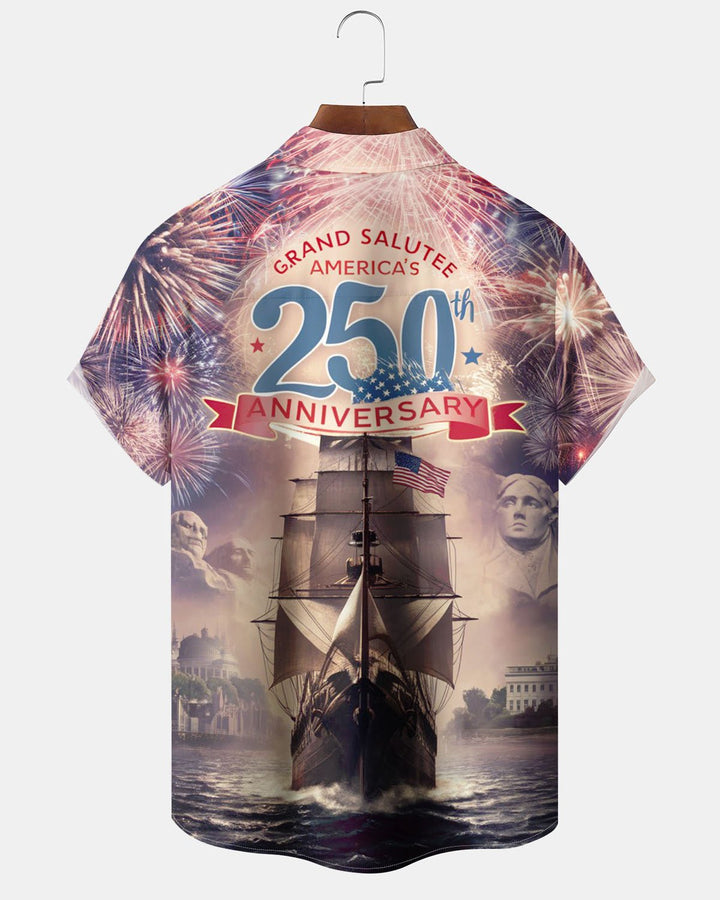 Alohadaddy® Holiday 250th Anniversary American Founding Button Cardigan with Pockets, Men&