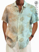 Alohadaddy Hawaiian Floral Gradient Men's Button Pocket Short Sleeve Shirt