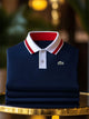Alohadaddy® Casual Basics Logo Print Art Button Stretch Men's Short Sleeve Polo Big & Tall