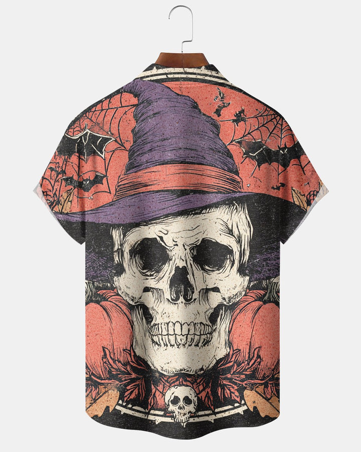 Alohadaddy® Halloween Skull and Pumpkin Print Men&