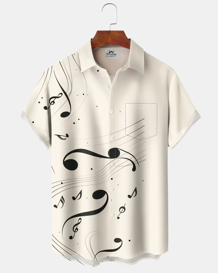 Alohadaddy® Retro Line Musical Note Print Men&