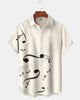 Alohadaddy® Retro Line Musical Note Print Men's Short-Sleeve Shirt