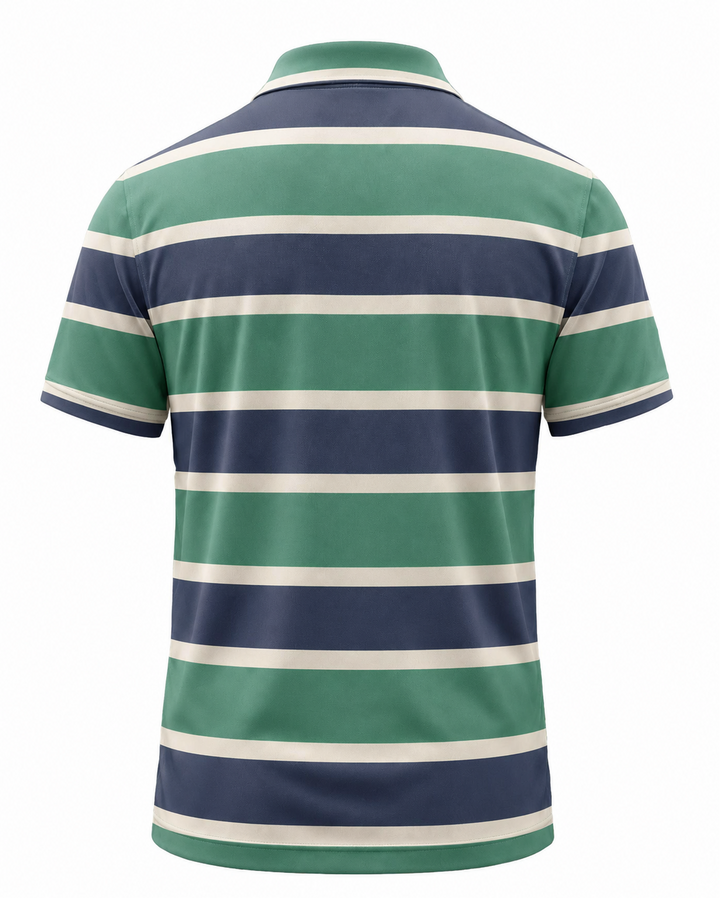Men’s Basic Casual stripe Retro Print Button Down Polo Short-Sleeve Big &amp; Tall