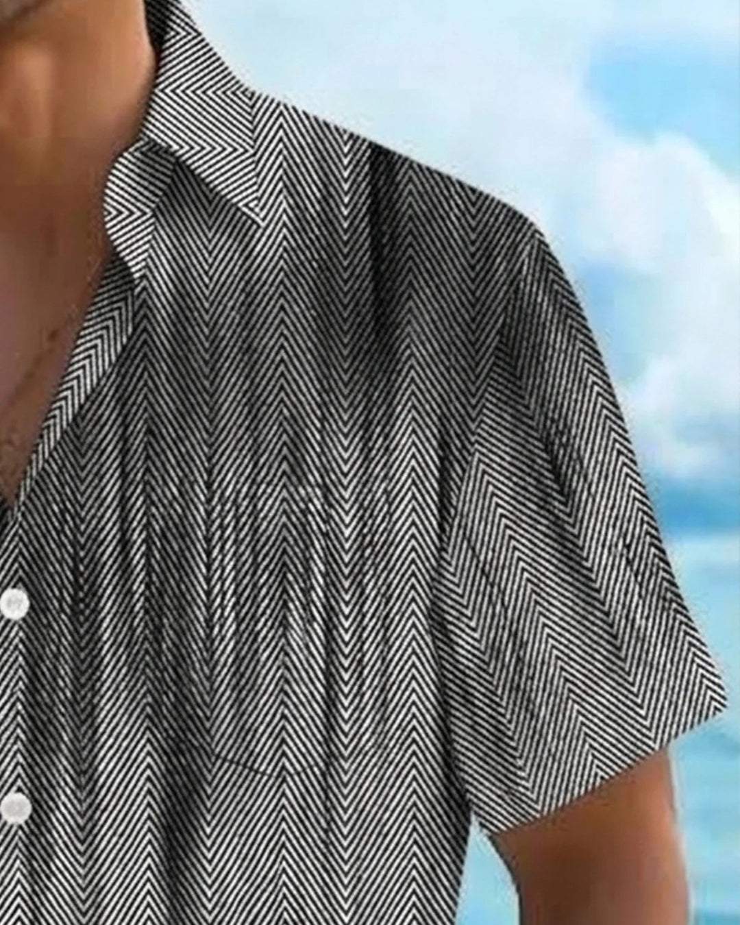 Alohadaddy® Casual Basic Striped Texture Print Men&
