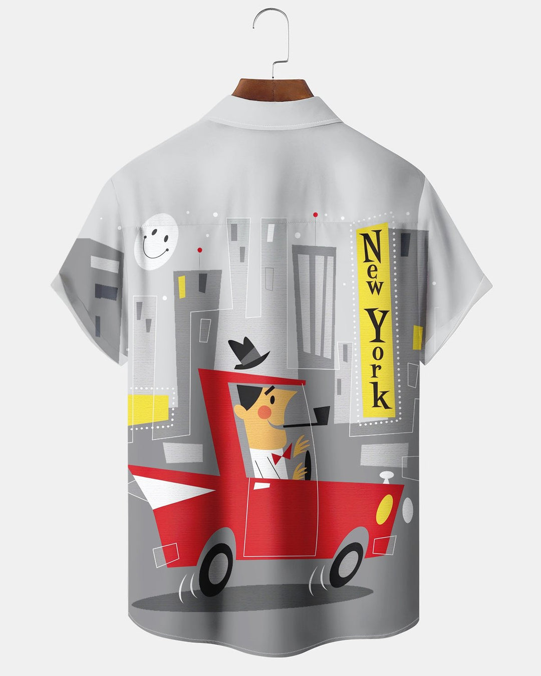 Alohadaddy® Retro Atomic Portrait Car City Print Men&