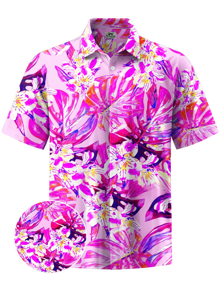 Alohadaddy® Hawaiian Floral Print Moisture Wicking Men&
