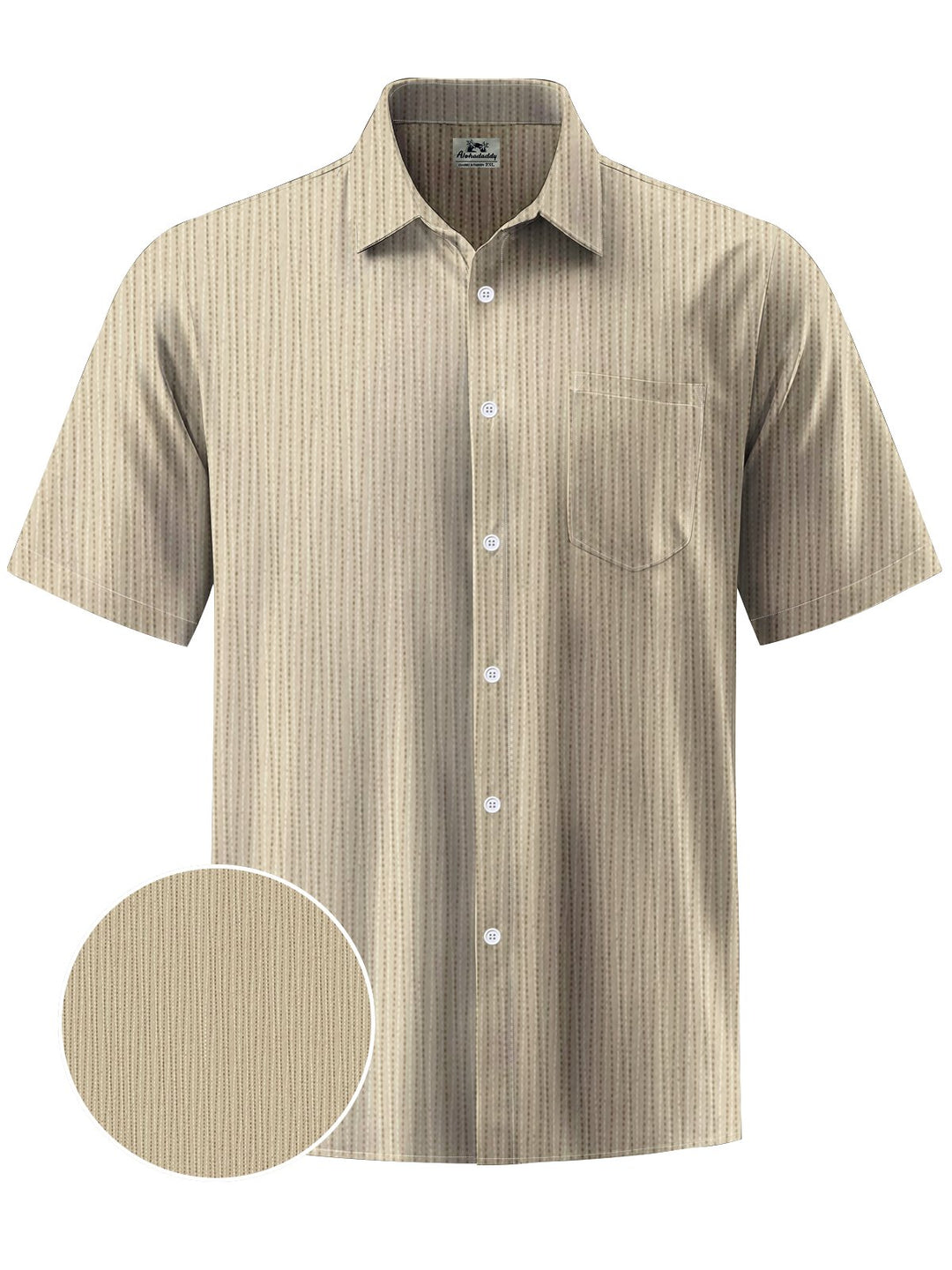 Alohadaddy® Casual Stripe Art Print Chest Pocket Mens Short Sleeve Shirt Big &amp; Tall