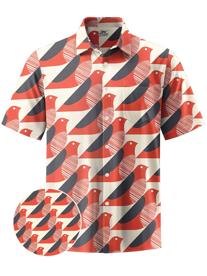 Alohadaddy® Casual Geometric Bird Art Print Moisture Wicking Men&