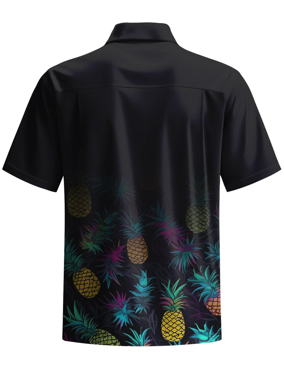 Alohadaddy® Casual Pineapple Ombre Art Print Chest Pocket Men&