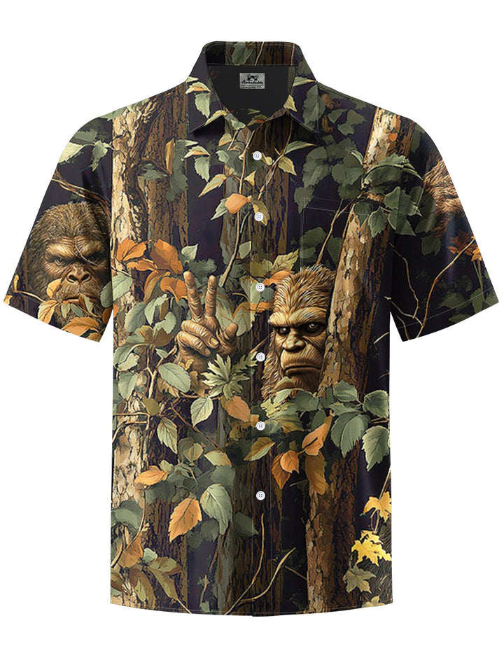 Alohadaddy® Vintage Bigfoot Art Print Chest Pocket Men&