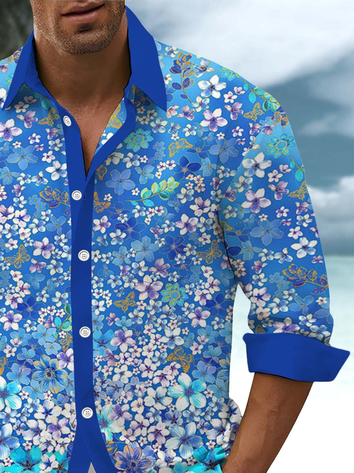 Alohadaddy® Hawaiian Floral Contrast Art Print Pocket Stretch Men&