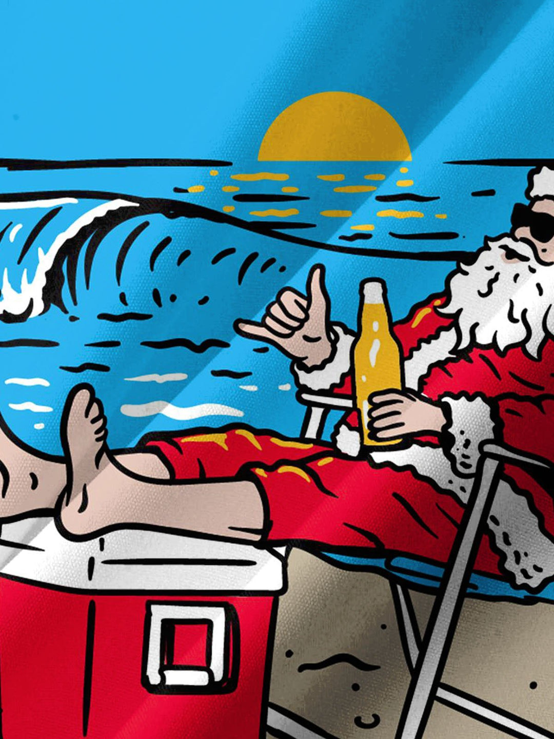 Alohadaddy® Christmas Santa Holiday Art Print Pocket Stretch Men&